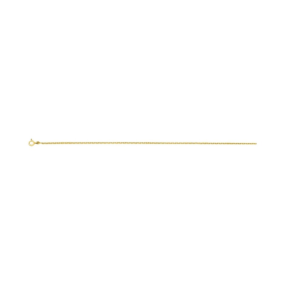 Chaîne forçat diamantée en or jaune, 50cm