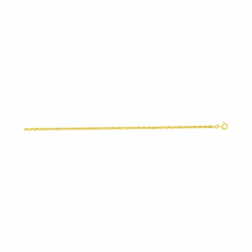 Chaîne forçat diamantée en or jaune, 55cm