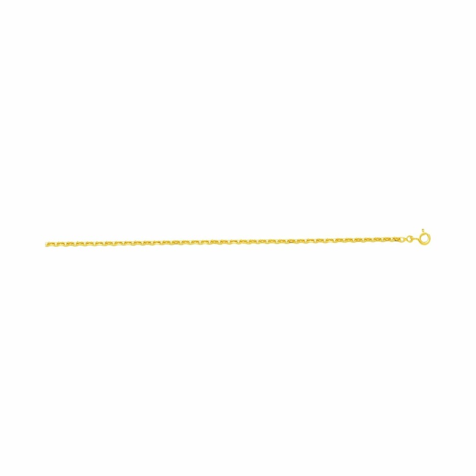 Chaîne forçat diamantée en or jaune, 55cm