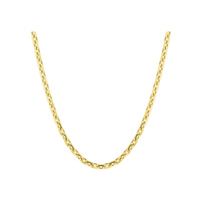 Chaîne maille forçat diamantée en or jaune, taille 55cm
