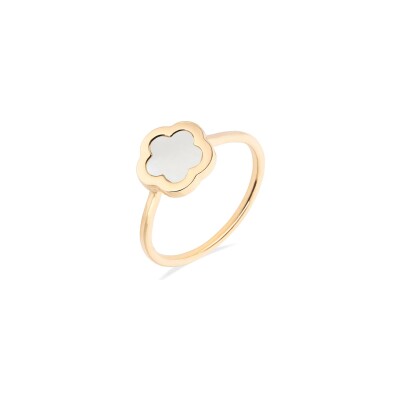 Bague Cesare Pompanon Fiore di Mamma mini en or jaune et nacre blanche
