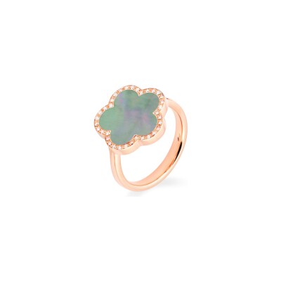 Bague Cesare Pompanon Fiore di Mamma en or rose, diamants et nacre grise