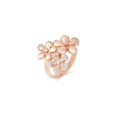 Bague Cesare Pompanon Primavera trio en or rose et diamants