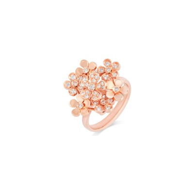 Bague Cesare Pompanon Primavera trembleuse en or rose et diamants, petit modèle