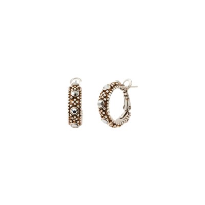Boucles d'oreilles SATELLITE Farah en métal argenté et cristal