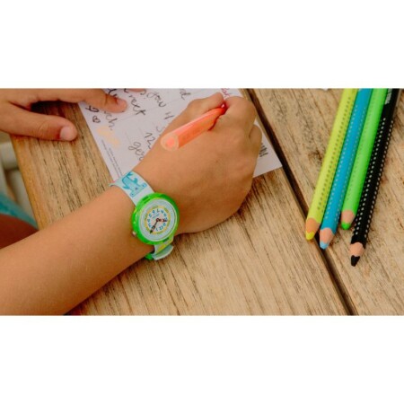 Montre Flik Flak X Faber-Castell Color in Neon