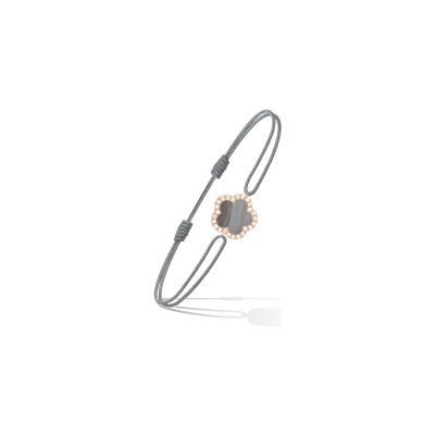 Bracelet Cordon Cesare Pompanon Fiore di Mamma en or rose, diamants et nacre grise
