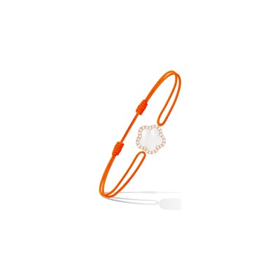 Bracelet Cordon Cesare Pompanon Fiore di Mamma en or rose, diamants et nacre blanche