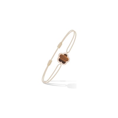 Bracelet Cordon Cesare Pompanon Fiore di Mamma en or rose, diamants et oeil de tigre
