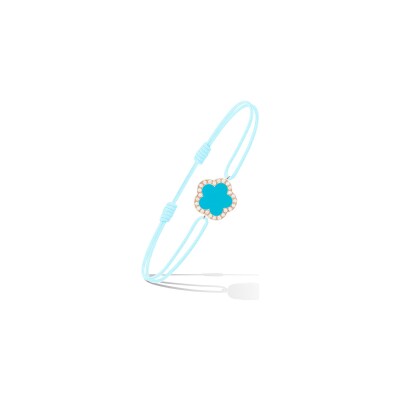 Bracelet Cordon Cesare Pompanon Fiore di Mamma en or rose, diamants et turquoise