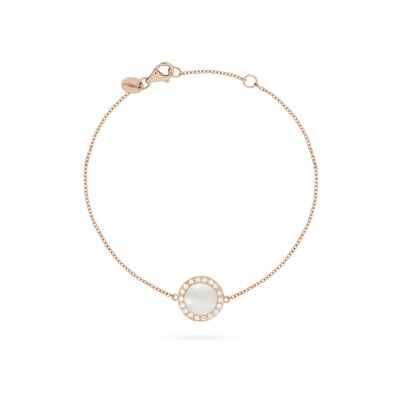 Bracelet Cesare Pompanon Buona Fortuna en or rose, diamants et nacre blanche