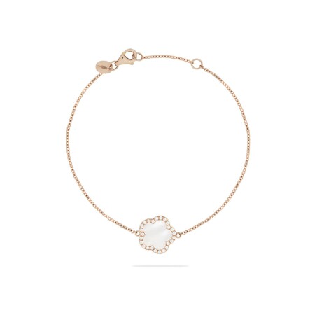 Bracelet Cesare Pompanon Fiore di Mamma en or rose, nacre blanche et diamants