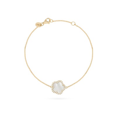 Bracelet Cesare Pompanon Fiore di Mamma en or jaune, diamants et nacre blanche