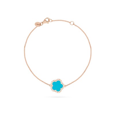 Bracelet Cesare Pompanon Fiore di Mamma en or rose, diamants et turquoise