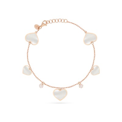 Bracelet Cesare Pompanon Amore Nana en or rose, diamants et nacre blanche
