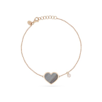 Bracelet Cesare Pompanon Amore Nana en or rose, diamants et nacre grise