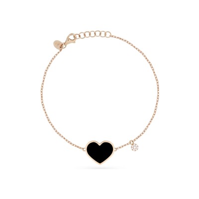 Bracelet Cesare Pompanon Amore Nana en or rose, diamants et onyx
