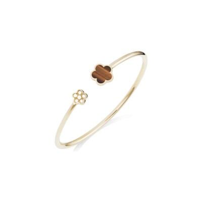 Bracelet Bangle Cesare Pompanon Fiore di Mamma en or jaune, diamants et oeil de tigre