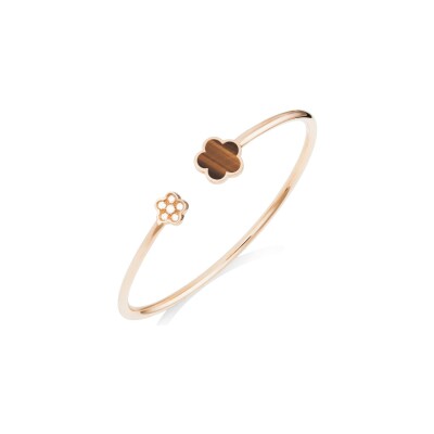 Bracelet Bangle Cesare Pompanon Fiore di Mamma en or rose, diamants et oeil de tigre