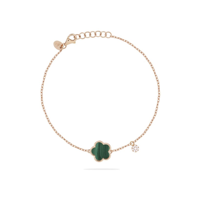 Bracelet Cesare Pompanon Fiore di Mamma en or rose, malachite et diamants