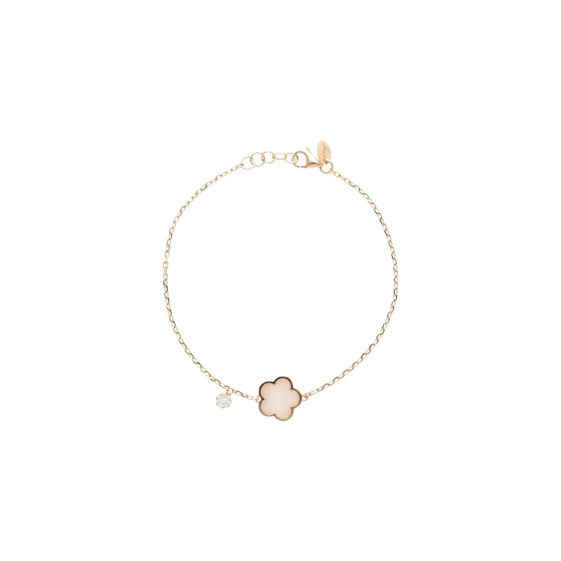 Bracelet Cesare Pompanon Fiore di Mamma en or rose, nacre et diamants