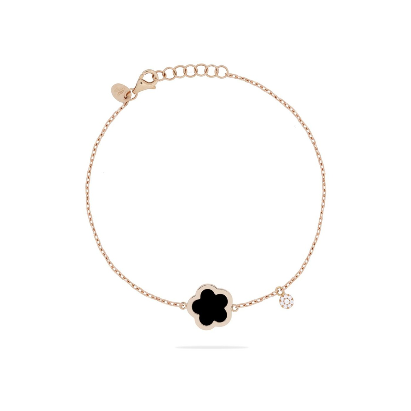 Bracelet Cesare Pompanon Fiore di Mamma en or rose, onyx et diamants