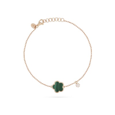 Bracelet Cesare Pompanon Fiore di Mamma en or rose, diamants et malachite