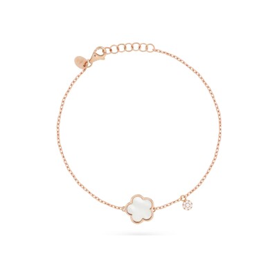 Bracelet Cesare Pompanon Fiore di Mamma en or rose, diamants et nacre blanche