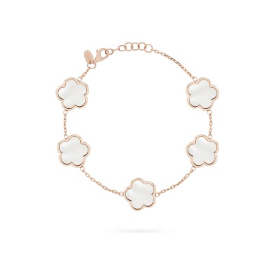 Bracelet Cesare Pompanon Fiore di Mamma en or rose et nacre blanche