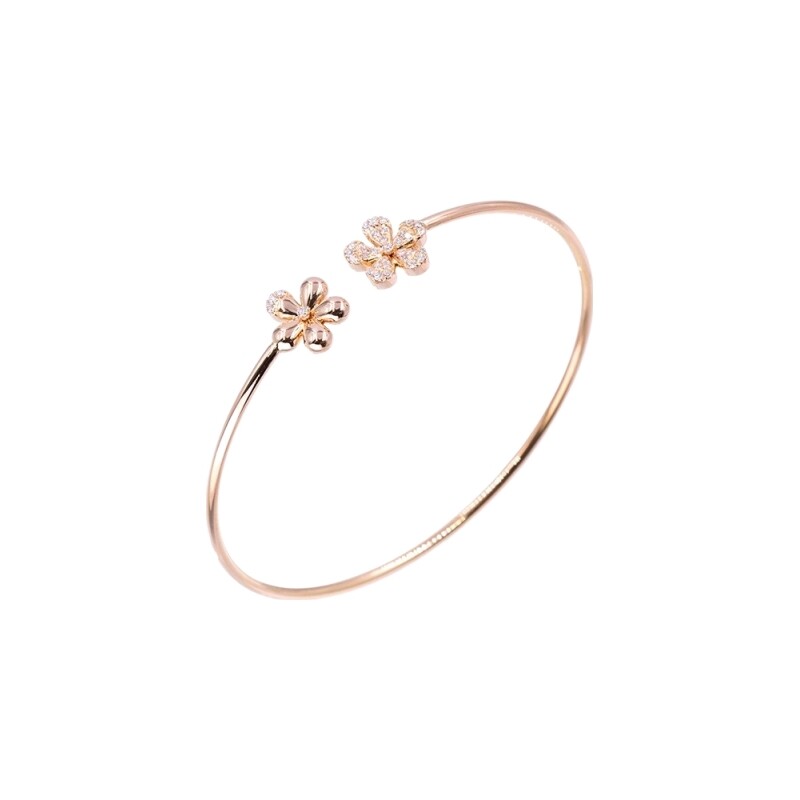 Bracelet jonc Cesare Pompanon Primavera en or rose et diamants blancs