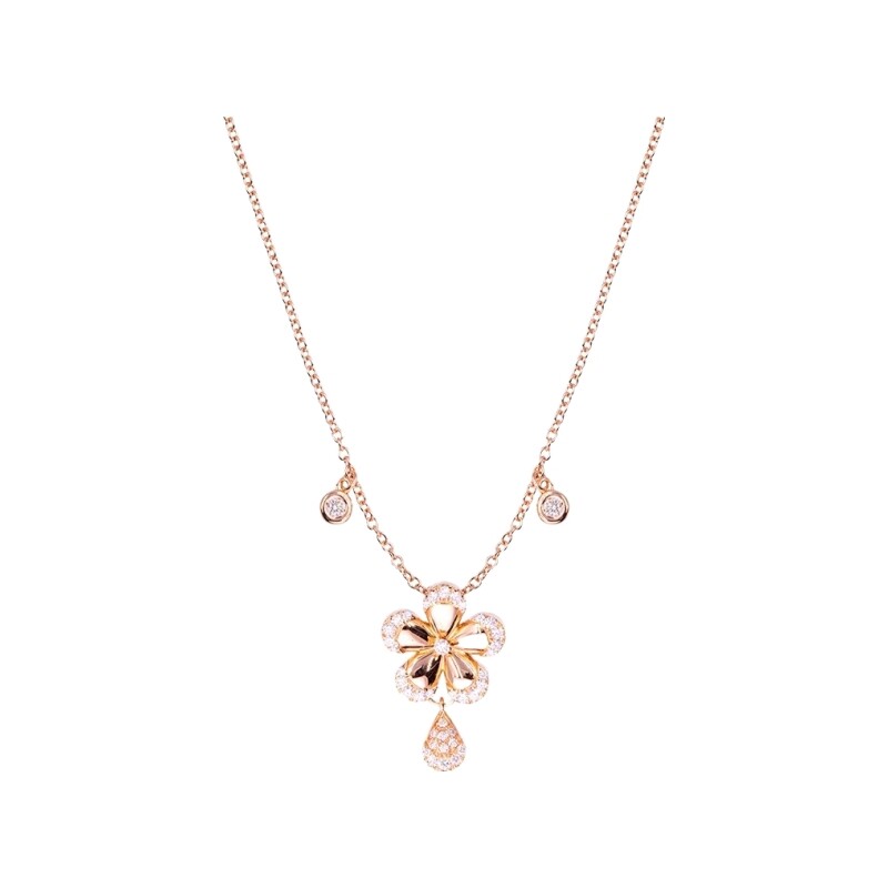 Collier Cesare Pompanon Primavera en or rose et diamants blancs