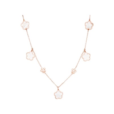 Collier Cesare Pompanon Fiore di Mamma en or rose, nacre blanche et diamants