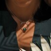 Collier Iza B Epure en argent rhodié, diamant et perles de tahiti
