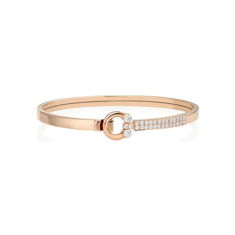 Fibula bracelet, rose gold and diamonds