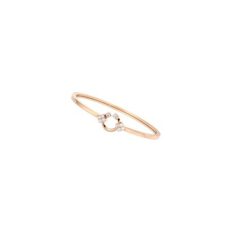 Fibula bracelet, pink gold and diamonds