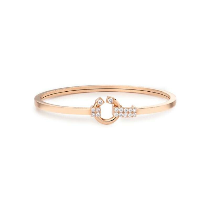 Bracelet jonc Fibula en or rose et diamants