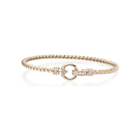 Fibula bracelet, pink gold and diamonds