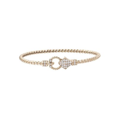 Bracelet jonc Fibula en or rose et diamants