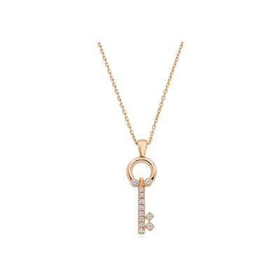 Pendentif Fibula en or rose et diamants