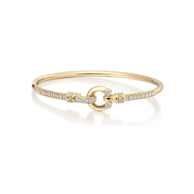 Fibula bracelet, pink gold and diamonds