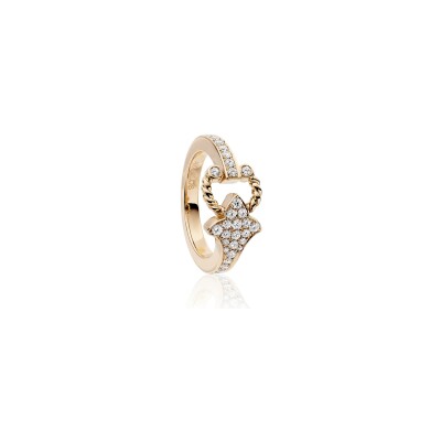 Bague Fibula en or rose et diamants