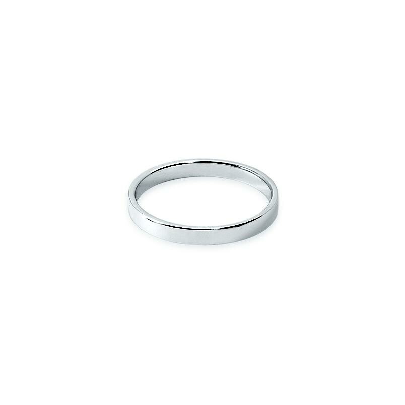 Ferret Fidélis half-cut 2.5mm wedding band in palladium-coated white gold