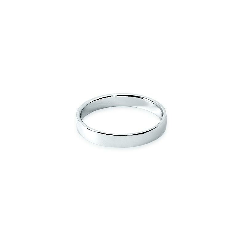 Ferret 3mm Ribbon Ring in white gold