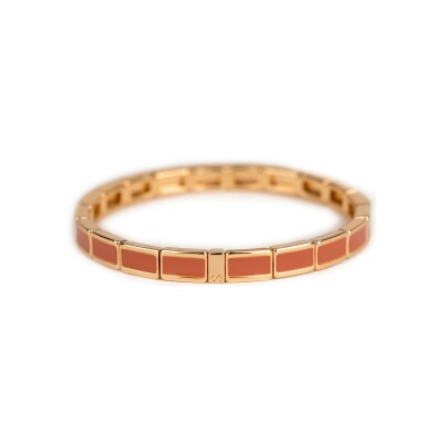Bracelet Simone à Bordeaux Fin Corail en métal doré émaillé serti