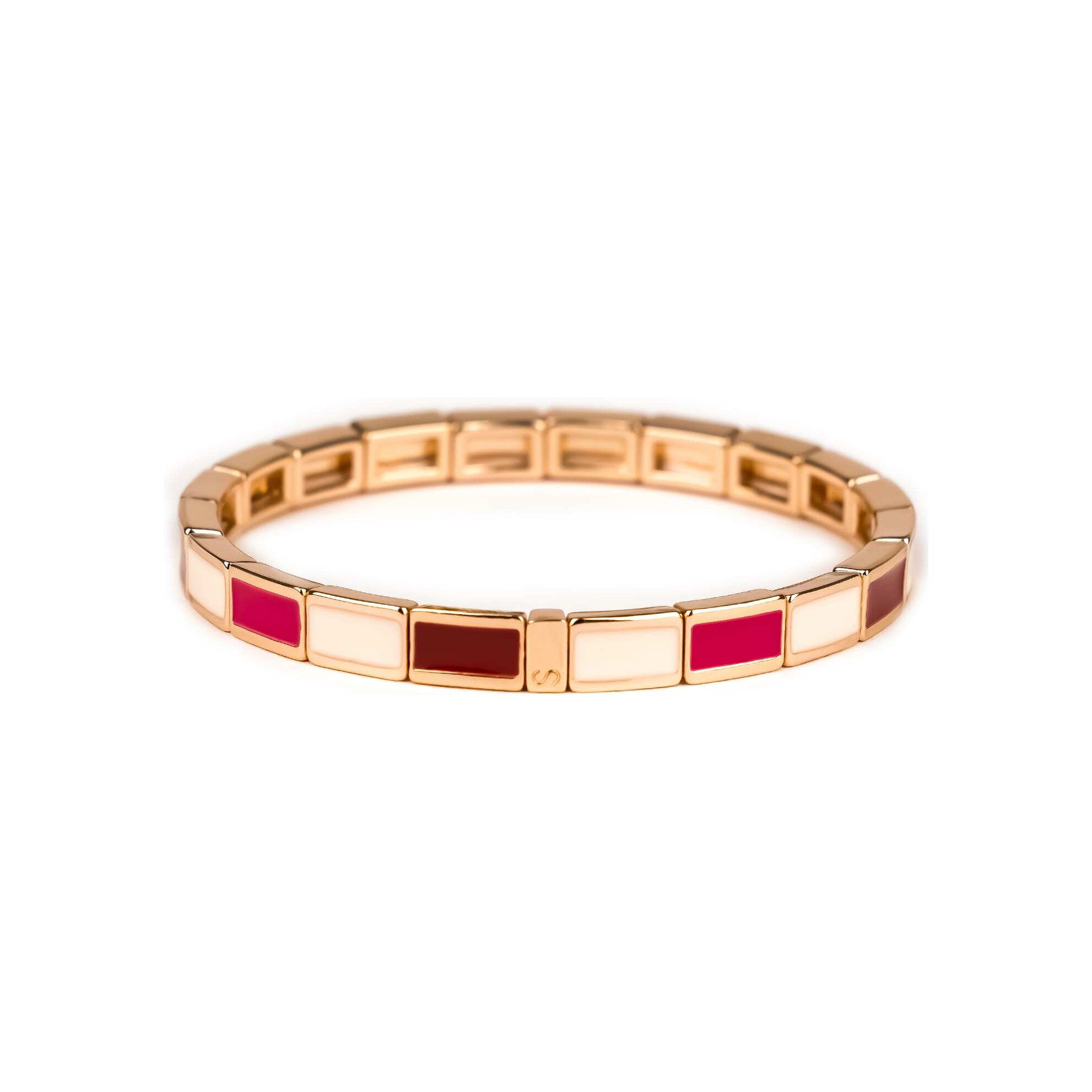 Bracelet Argent 925 Et Vermeil Ciselé Bicolore - 19 Cm Poinçonné | Occasion Bon État
