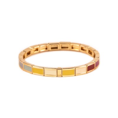 Bracelet Simone à Bordeaux Fin Serti Cocon en métal doré émaillé serti