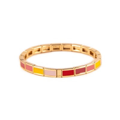 Bracelet Simone à Bordeaux Fin Serti Gourmandise en métal doré émaillé serti
