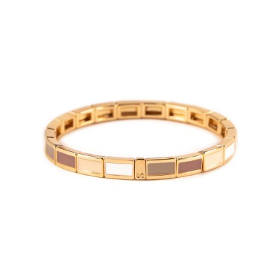 Bracelet Simone à Bordeaux Fin Serti Neutral en métal doré émaillé serti