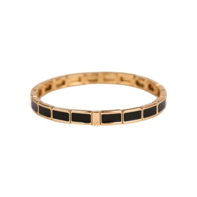 Bracelet Simone à Bordeaux Fin Noir en métal doré émaillé serti