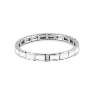 Bracelet Simone à Bordeaux Fin Serti Silver Blanc en métal émaillé serti